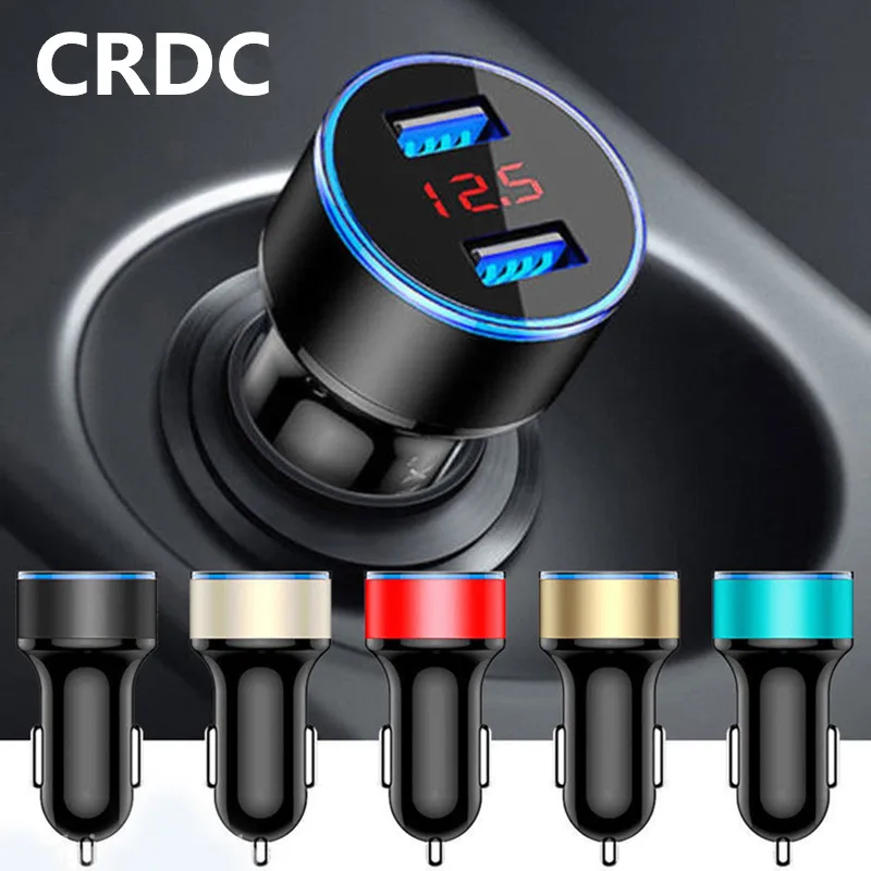 

CRDC 3.1A Mini USB Car Charger For Mobile Phone Tablet GPS Fast Charger Car-Charger Dual USB Car Phone Charger Adapter in Car