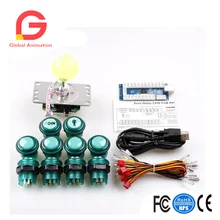 LED Arcade DIY Parts 1x Zero Delay USB Encoder + 1x 8 Way Joystick + 10x LED Illuminated Push Buttons For Mame Jamma Arcade Proj arcade diy kits parts mame usb encoder 2 x led 4 8 way joystick 16x led illuminated push button for raspberry pi retropie 3b