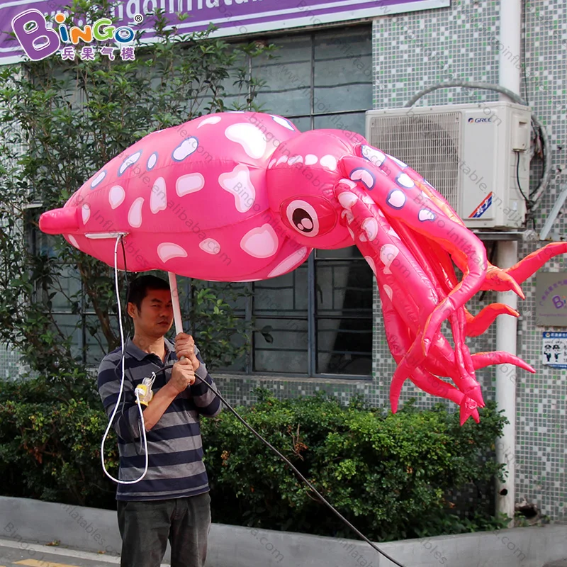 Personalized 2.4 meters big red inflatable air squid / squid walking costume inflatables / walking inflatable costume toys