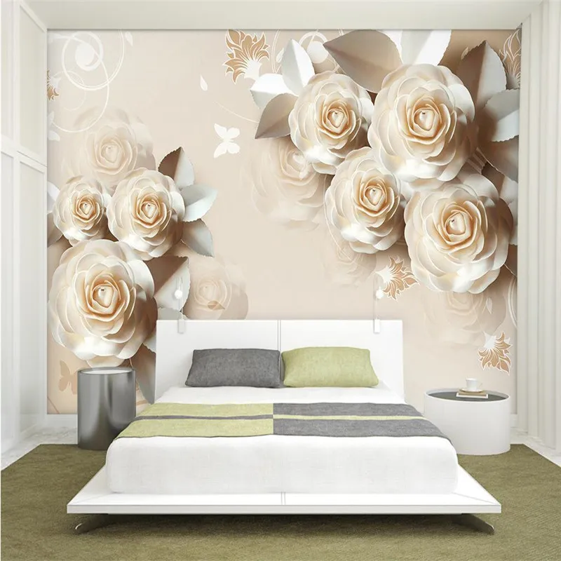 Современные wallpaper-3d фон большая картина Line арт шелковые розы murales де сравнению гостиничный номер настенная Фреска для гостиной