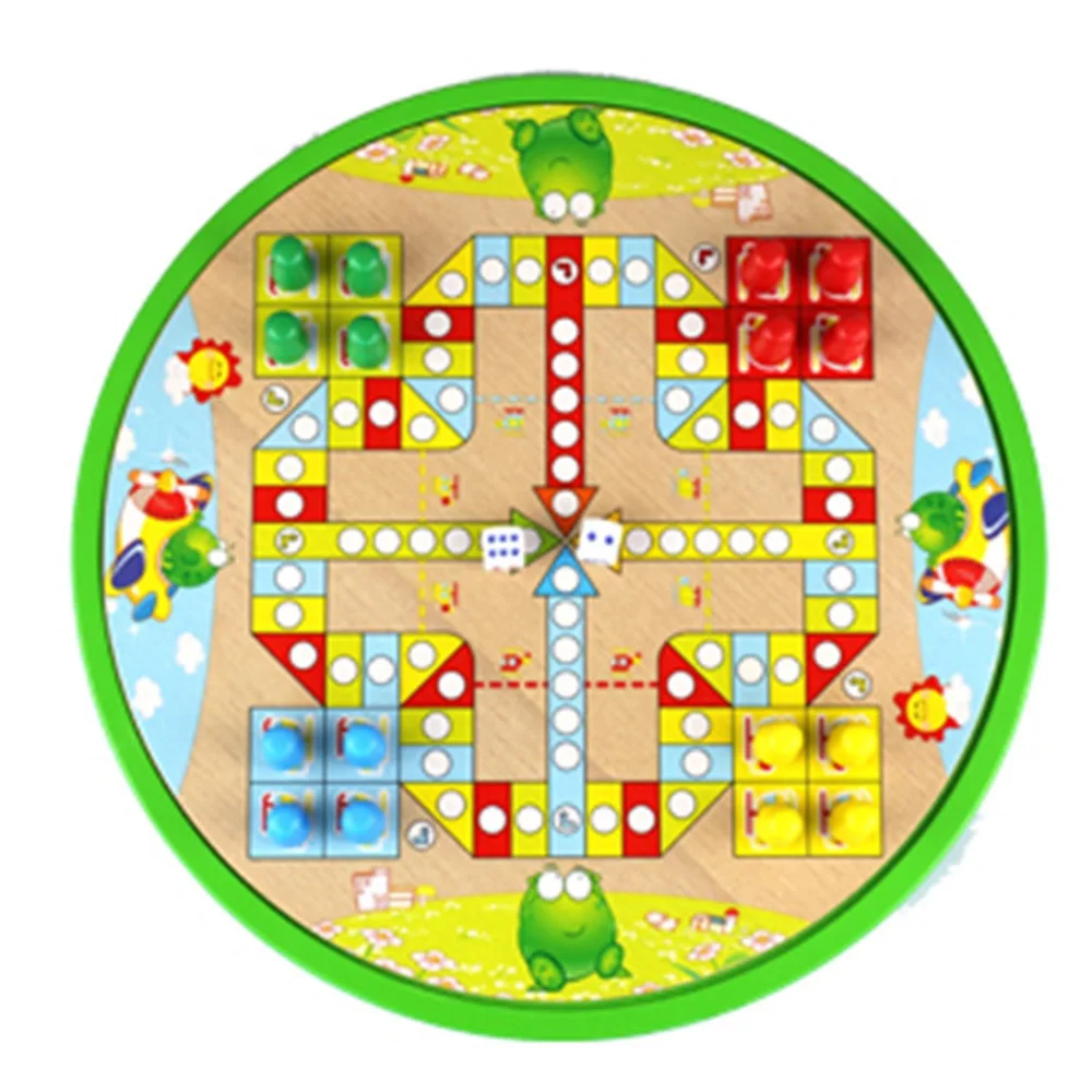 SPORTSHUB Wooden Chess Sets Game Flight Chess/Halma/Gomoku/Animal Chess/Snakes and Ladders/Fox and Geese 10 Or 5 In 1 Set EF0032