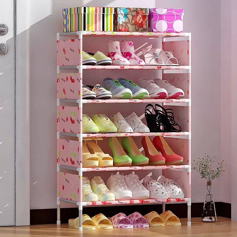 4 Layers/6 Layers Non woven Shoe Display Shelf Galvanized Pipe Shoes