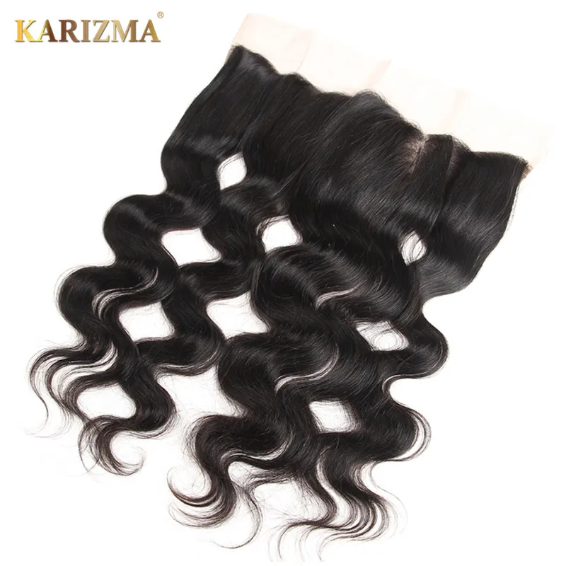 Karizma Remy font b Hair b font Body Wave Lace Frontal 13 X4 Free Part Closure