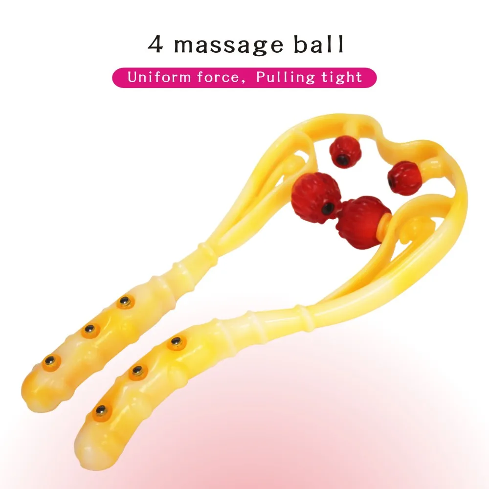 

Manual 4-ball massager Cervical vertebra massager Cervical vertebra clip massage clip body relaxer