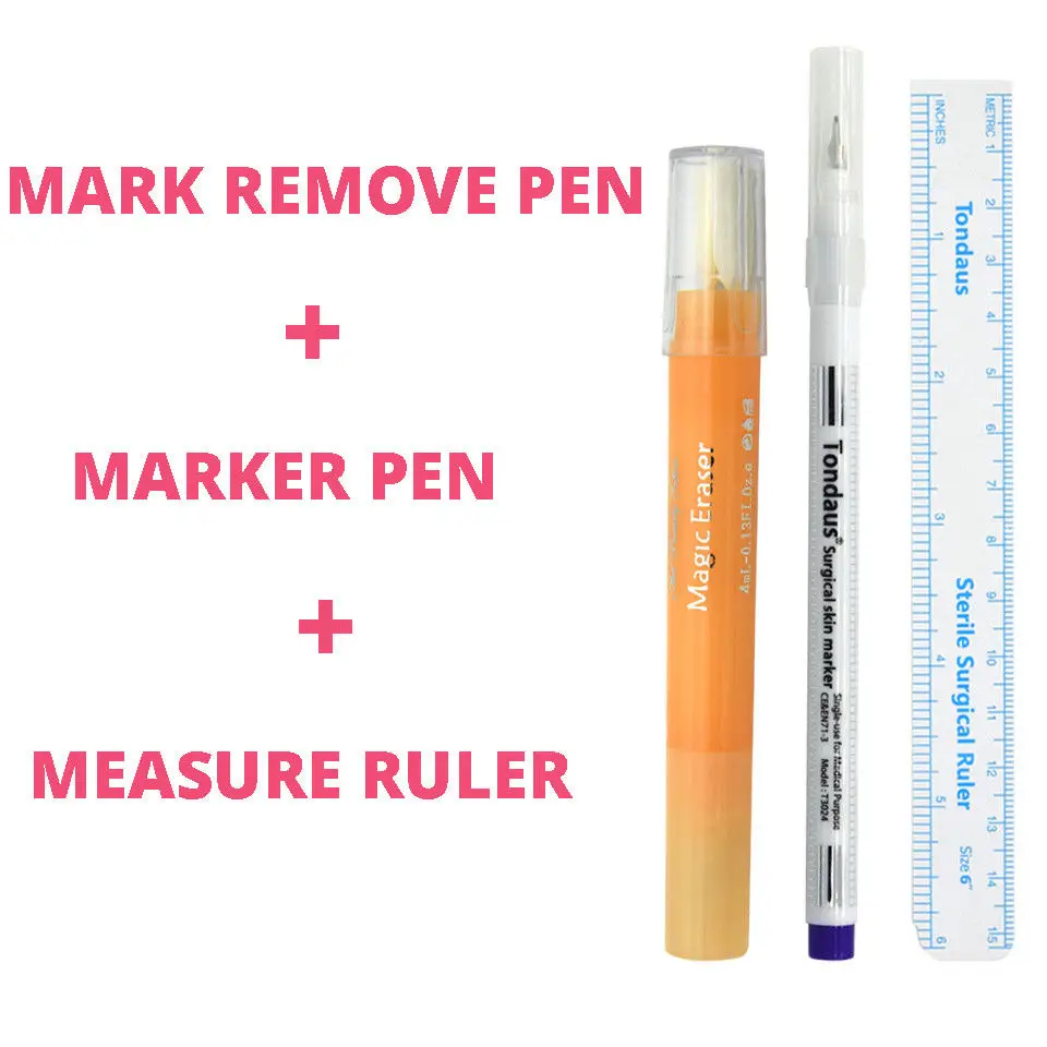 

Microblading Kit Eyebrow Tattoo Marker Pen Measuring Ruler Removal Mark Pen Permanent Makeup Eyebrow Line Positioning Designing