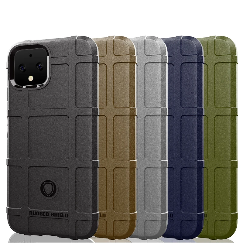 

Rugged Shield Soft Silicone TPU Carbon Fiber Bumper Armor Cover Non-Slip Shockproof Full Body Protective Case For Google 4 XL
