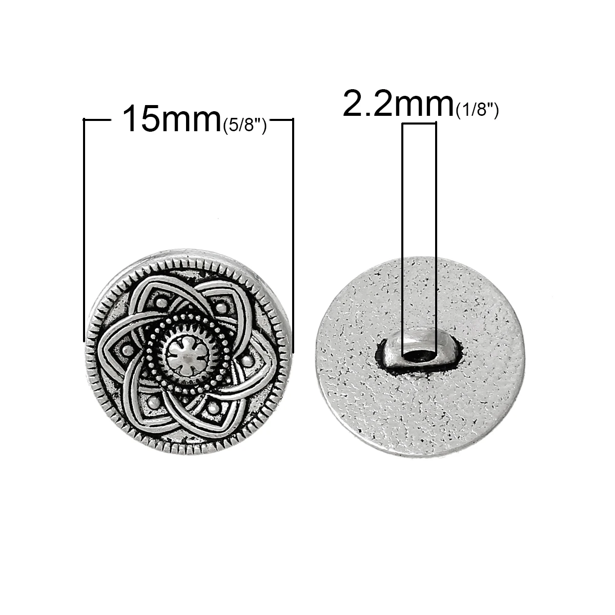 DoreenBeads из цинкового металлического сплава кнопки с хвостовиком металлические
