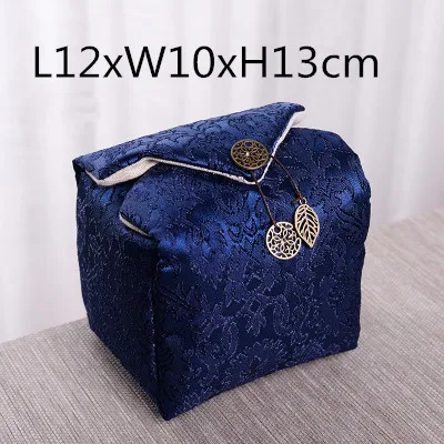 blue pattern Портативный дорожный 3 Сетчатый тканевый мешочек для хранения ювелирных изделий, утолщенный чайный набор, мешочек, маленький чайный горшок, 2 чашки, тканевый мешочек - Цвет: blue pattern