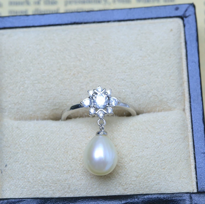 BaroqueOnly кольца из натурального жемчуга регулируемое обручальное кольцо жемчуг, роскошное 925 Серебряное жемчужное кольцо для женщин розовый подарок на день рождения