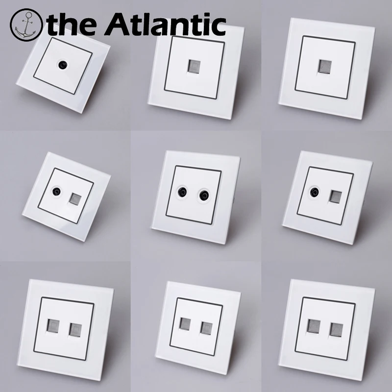 Atlantic Switch телефон/ТВ/Интернет розетка все модели роскошный кристалл стекло панель
