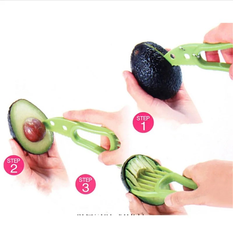 

3-in-1 Avocado Slicer Multi-functional Fruit Cutter Knife Corer Pulp Separator Shea Butter Knife Kitchen Gadgets EJ886098