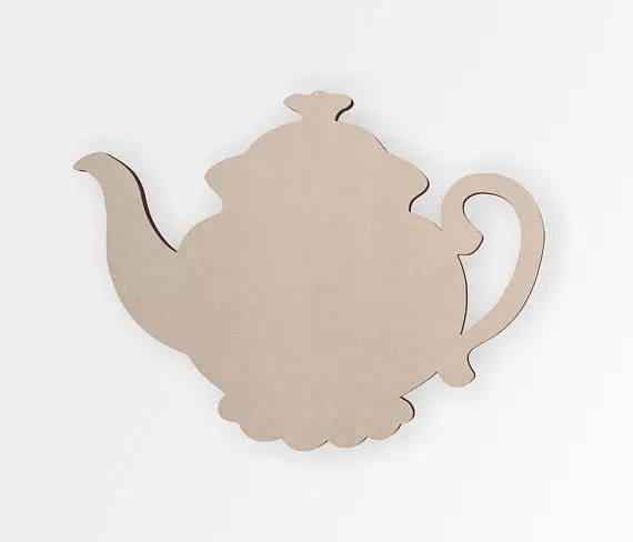 Wooden Shape Teapot, Wooden Cut Out, Wall Art, Home Decor ...