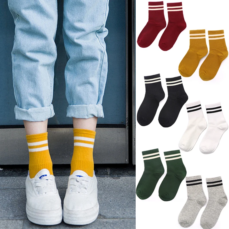

1pair Women's Socks Short Ankle Socks Winter Warm Cotton Stripe Christmas Socks Art for Woman Lady Female Casual Sockken