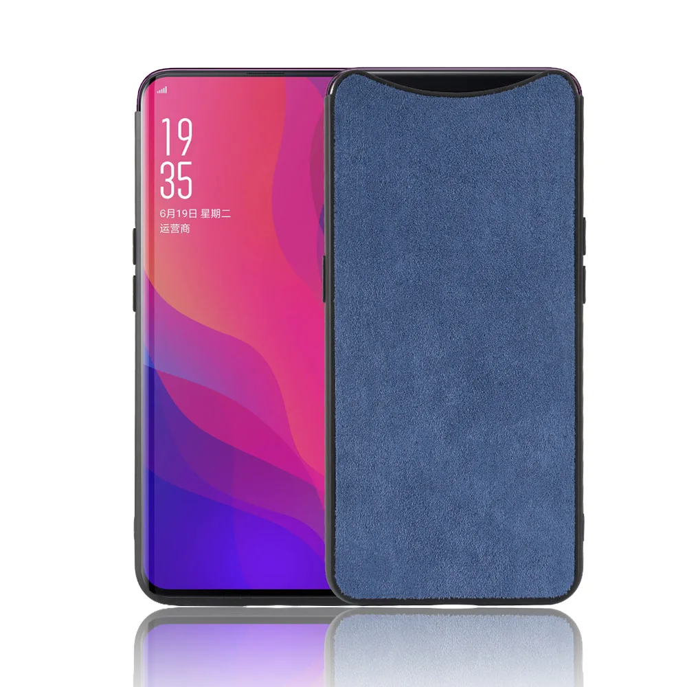 Чехол для OPPO Find X модный силиконовый край натуральная кожа тканевый задний capas Oppo