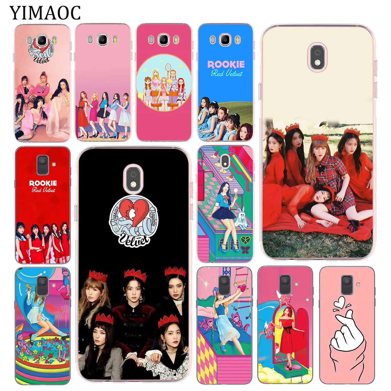 Красный бархатный Мягкий силиконовый чехол kpop Joy для Samsung Galaxy J8 J3 J4 J5 J6 J7 Duo 2017 A2 Core A5