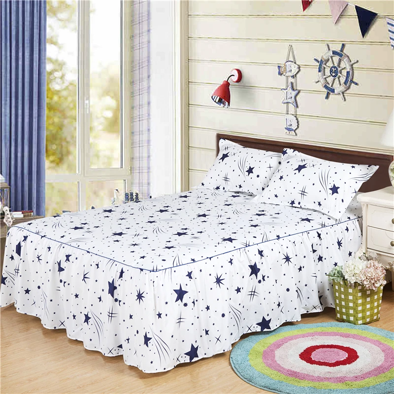 Korean bed cover cotton bedspread single piece of aloe simple skirt Li