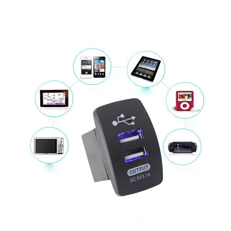 

New Motorcycle Dual USB Car Boat Charger Power Adapter 12-24 V 3.1A Dual USB Socket Charger For iPhone Ipad Tablet