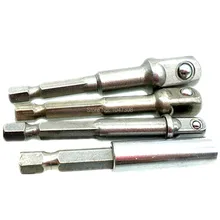 4 шт. 1/" 3/8" 1/" 1/4" адаптер для сверла удлинитель питания 1/" шестигранный хвостовик ударный Драйвер гнездо адаптер держатель бит