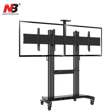 NB AVT1800-60-2A двойной экран ТВ Мобильная тележка 4"-60" светодиодный жк плазменный ТВ крепление тележка стенд с AV полкой и держателем камеры