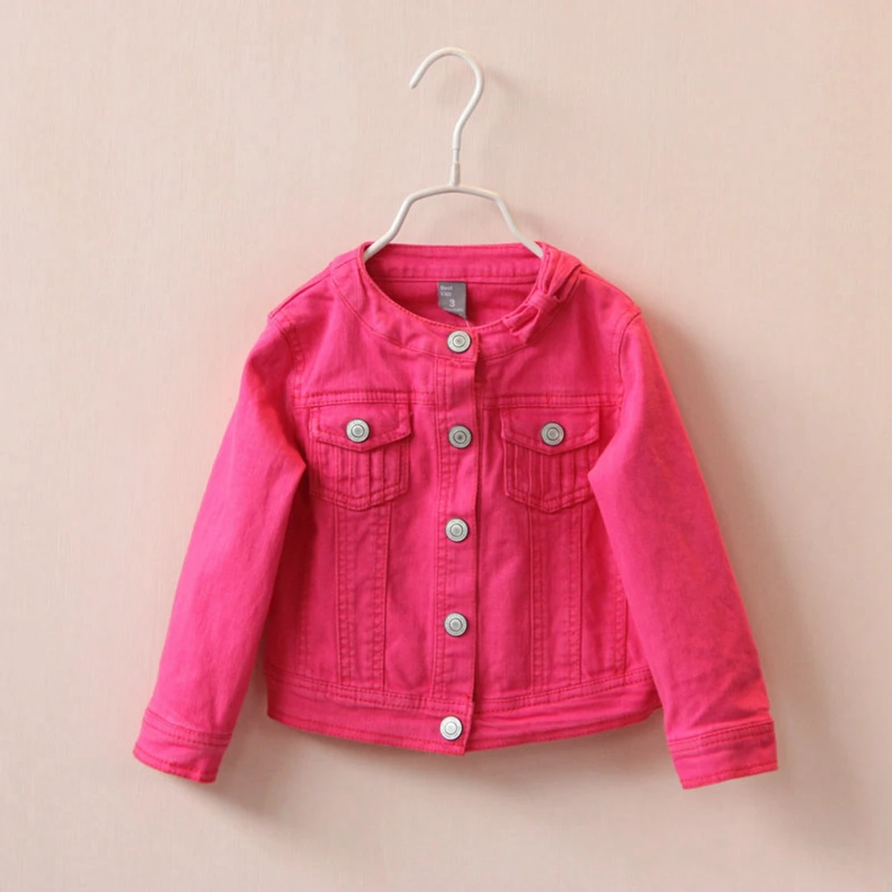 

3T High Quality Spring Girls Jackets Denim Outerwear Embroidery Flower Girl Coats Jeans Jacket Kids Clothing Children Clothes