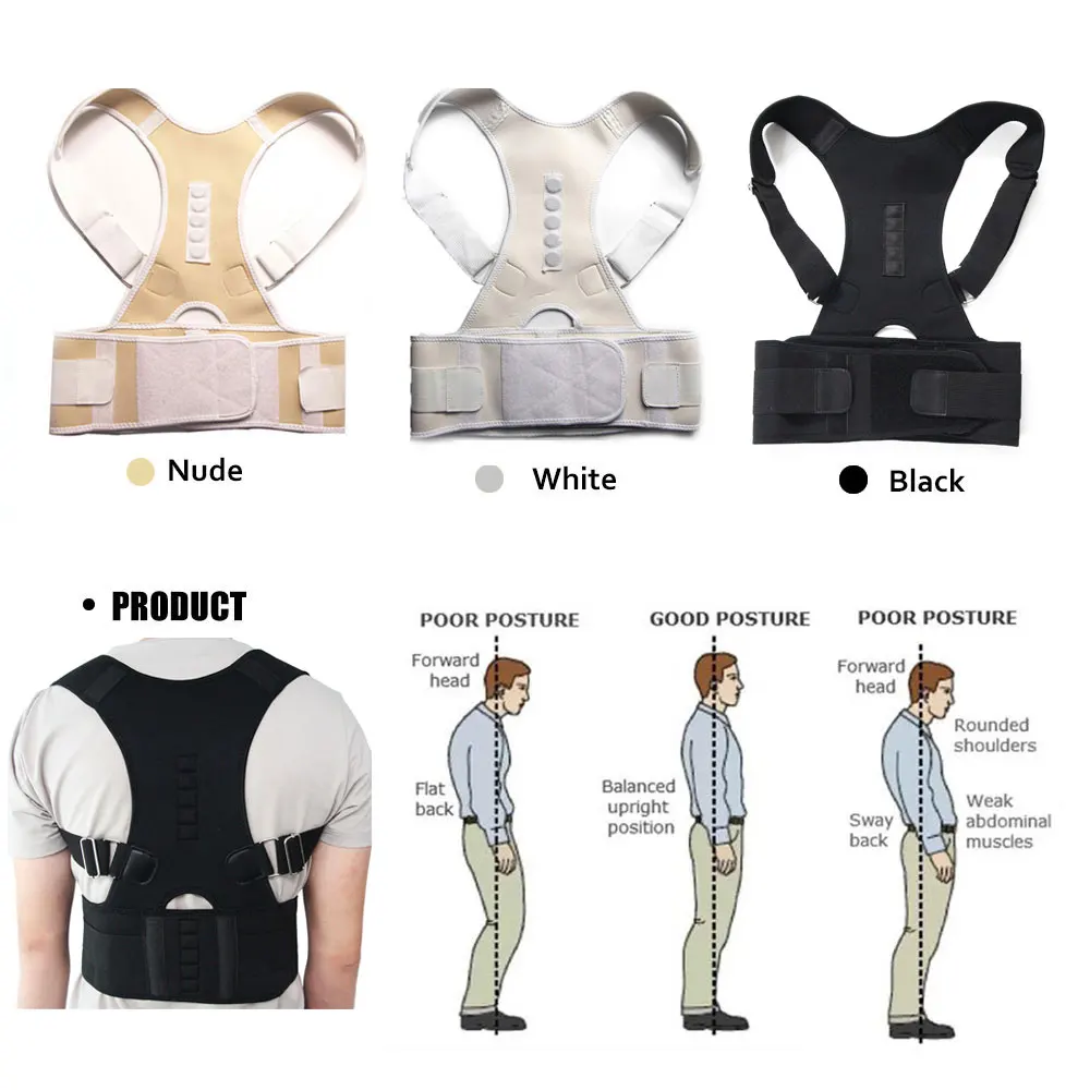 

Magnetic Therapy Posture Corrector Brace Shoulder Back Support Belt for Men Women Braces & Supports Belt Mat Cushion