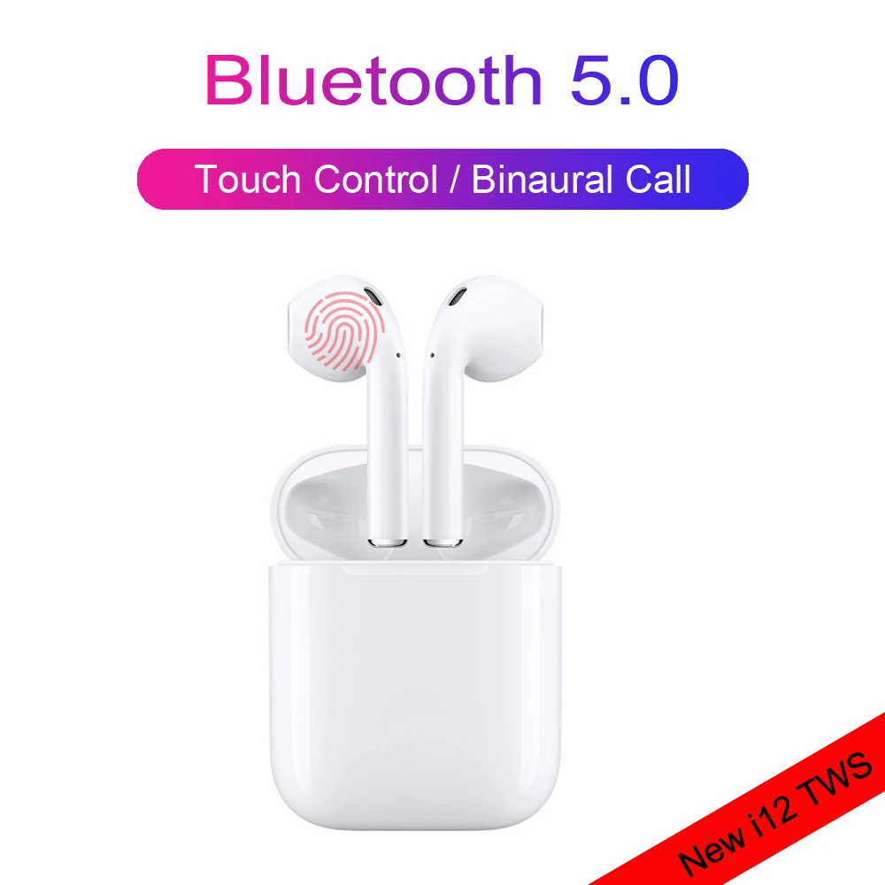 

Original i12 TWS 1:1 Air pods Wireless Bluetooth 5.0 Headphones super stereo Earbuds Earphone for Samsung iphone pk i10 i11 tws