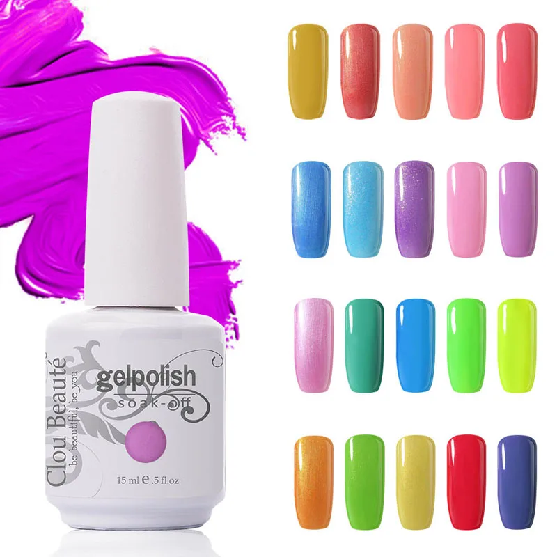 

Clou Beaute Choose Any 1 Pcs UV Gel Polish Soak off Gel Nail LED UV Long Lasting Lacquers Nail Gel Polish