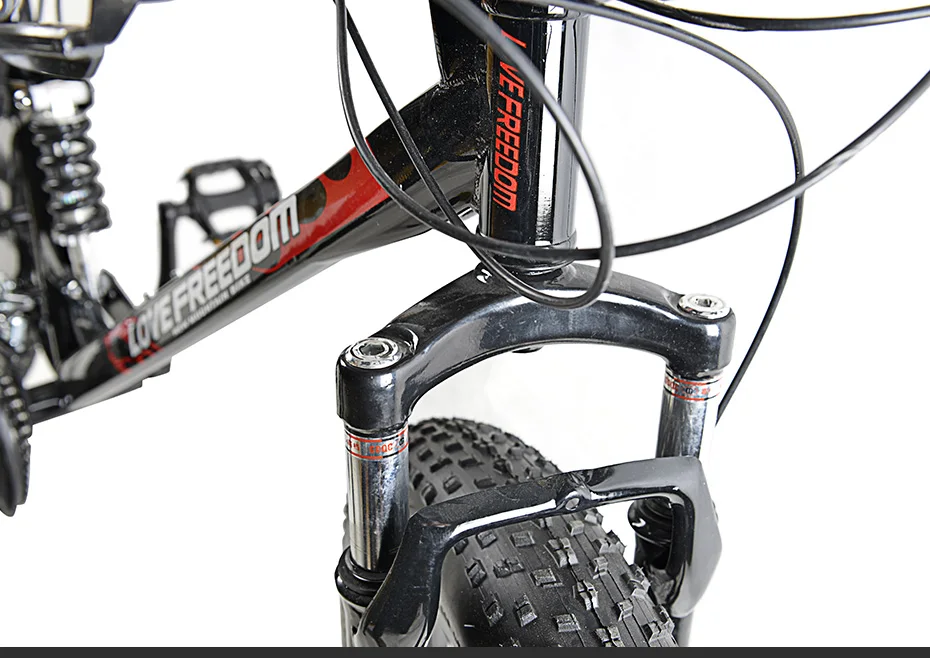 Sale Love Freedom High Quality Bicycle 7/21/24/27 speed Mountain Bike 26 Inch 4.0  fat bike Front and rear shock absorption bicycles 8