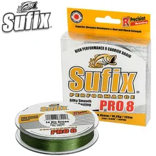Sufix Фирменная Производительность PRO 8 супер прочная 135 м зеленая плетеная рыболовная леска 8 нитей гладкая и круглая рыбья проволока для длинного литья