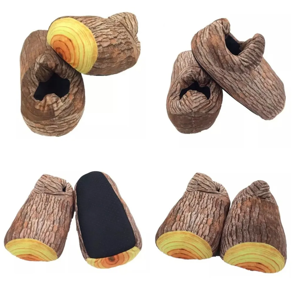 Домашние тапочки для взрослых; для мужчин и женщин; забавная обувь с изображением дерева