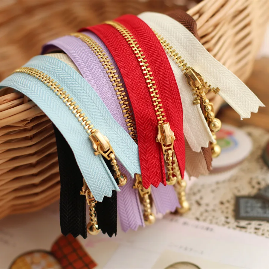 

Gold Bronze Copper Zipper, 15cm Closed End Zipper, 8 Colors, 10pcs/lot,metalic Zippers for Pant Jean