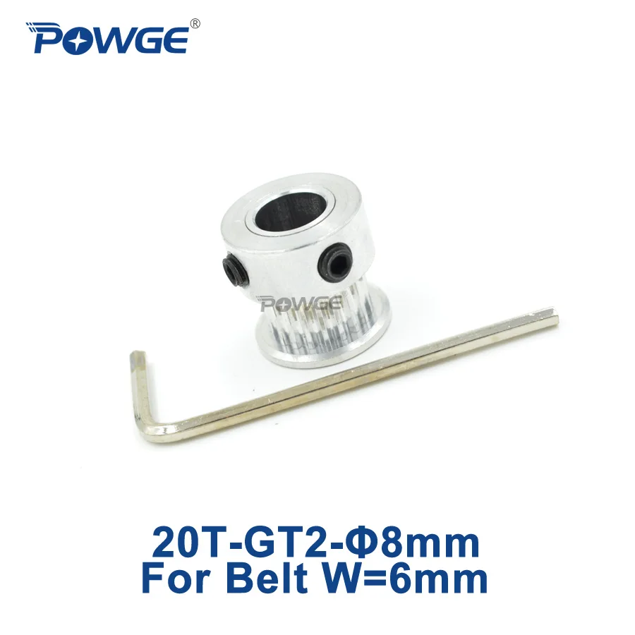 Синхронный ролик POWGE 20 teeth 2MGT 2M GT2 8 мм для 2GT синхронный ремень шириной 6 маленькая