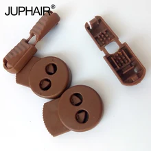 JUP1-50 Sets Light Brown Flat Buckle Elastic Shoes Buckles Decorative Buckles Child Adult No-tie Shoelaces Never Tie Laces Again