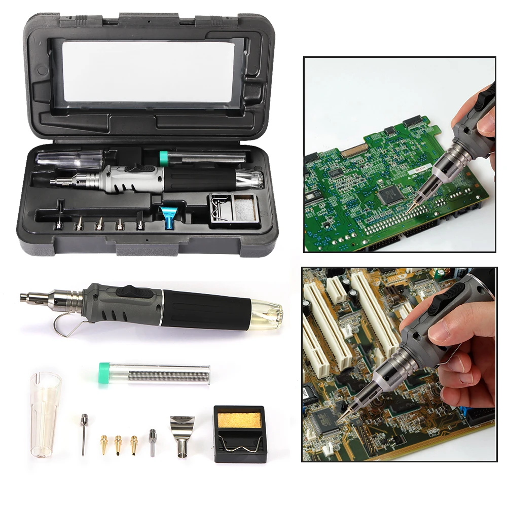 

Self-Ignition 10-In-1 Gas Soldering Iron Cordless Welding Torch Kit Tool Outdoor Portable Butane Torch