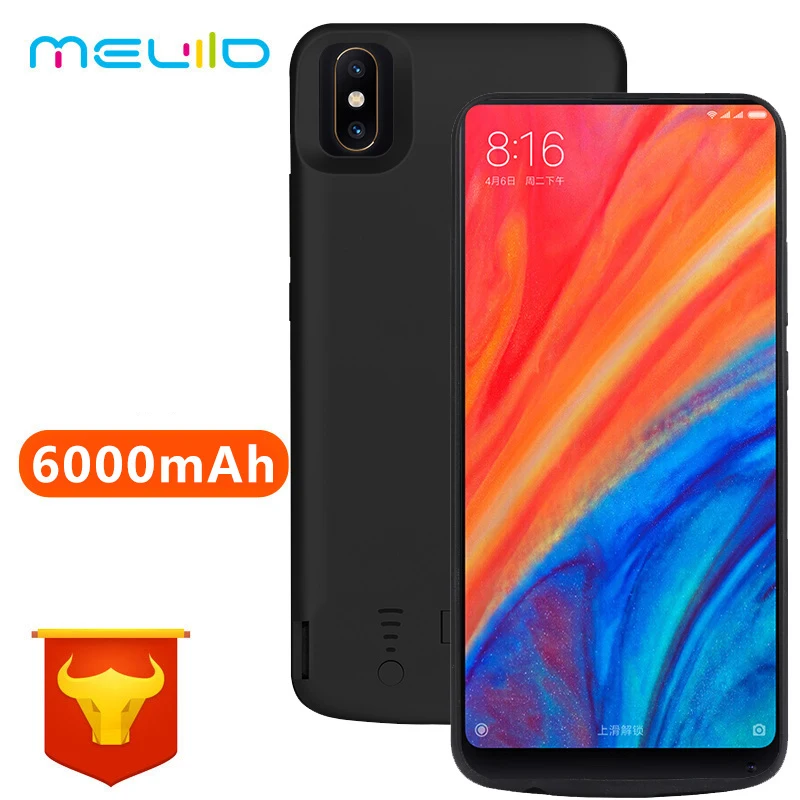 Чехол для аккумулятора 6000 мАч Mi Mix 2s Xiaomi чехол с зарядным устройством USB