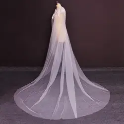 2019 Новый реальные фотографии 3 метров длинные кружевные накладные орнаменты Свадебные куртка белый слоновая кость Тюль Свадебные