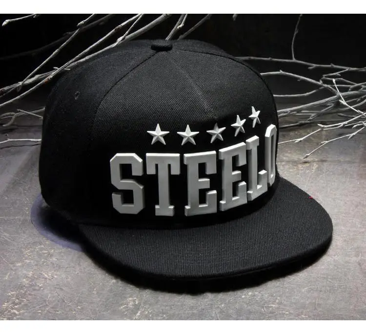 2016 Nueva casual steeelo letras Pentagram goma hiphop beisbol snapbacks baile cappelli sombreros de hip hop para los hombres Gorras de béisbol