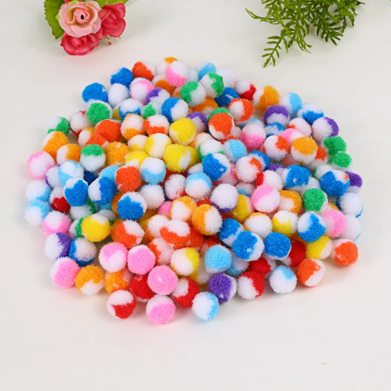 186Pcs font b bag b font Sequins Pompom Ball Fur Ball Plush Mixed Color Creative font
