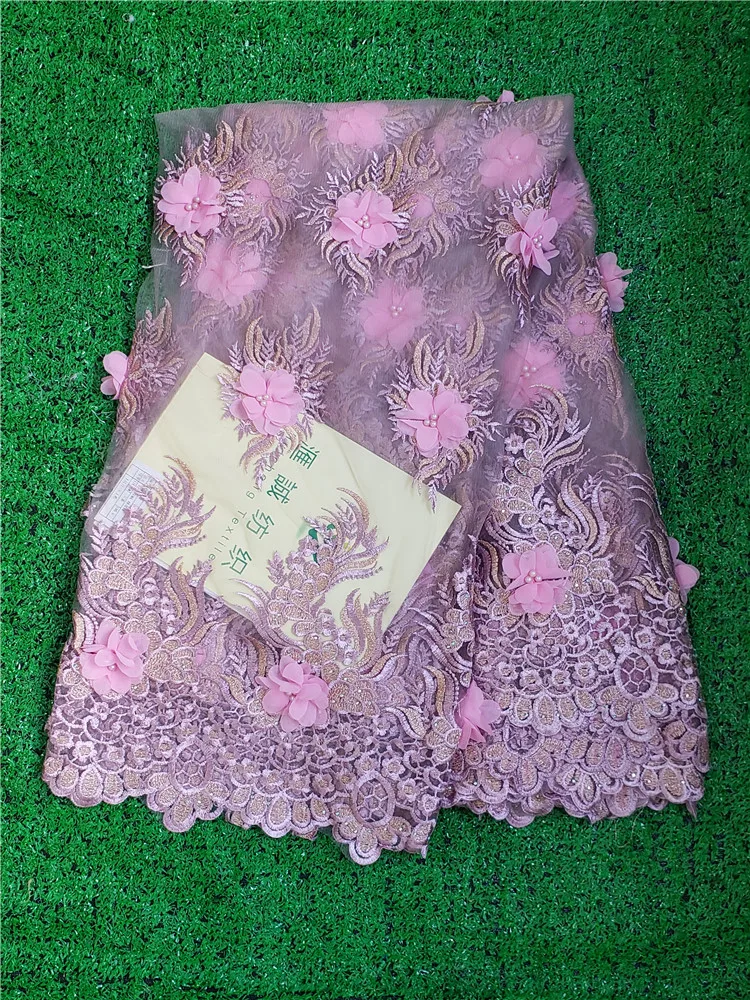 

Factory sales2019African 3DApplique French net lace fabric high quality beaded lace fabric for Nigerian Wedding Dress lace NX56e