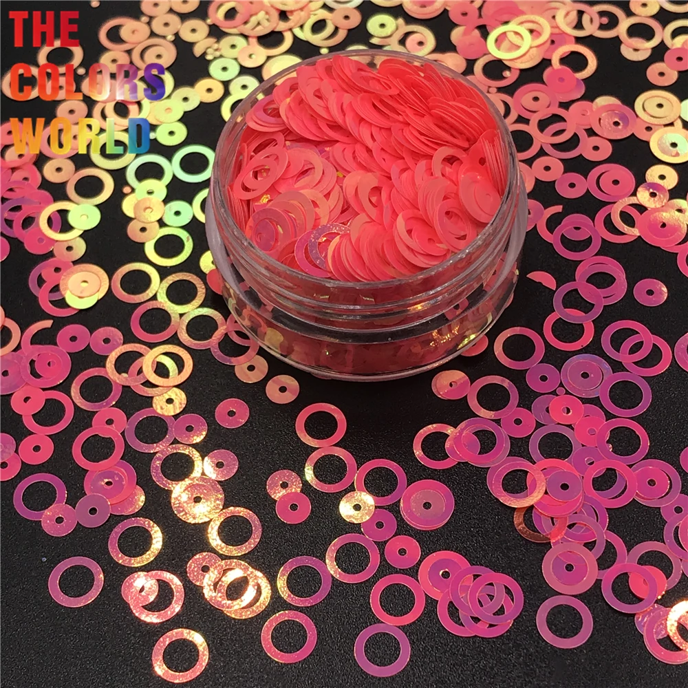 

TCT-319 Hollow Ring Pearlescent Iridescent 6MM Nail Glitter Nail Art Decoration Face Paint Tumblers Crafts Festival Accessories