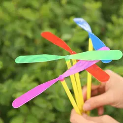 2018 Новый 12 шт. Пластик бамбук стрекоза Пропеллер Открытый игрушки Для детей подарок Летающий