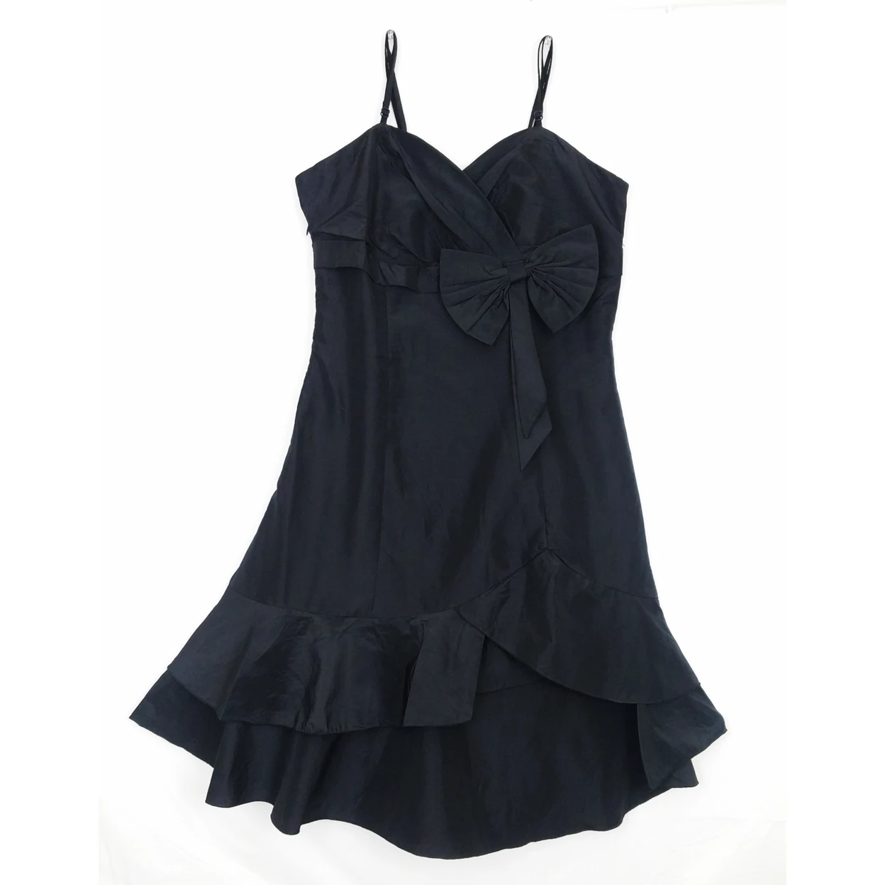 Amtal Women Black Party Wear GirlFriend Prom Dress Bridesmaid Silky Soft Shoulder less Mini Dress Stretchable From Backside Zip on Side