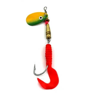 

50pcs Metal Spinner Fishing Lure Hooks with Soft lure Spinnerbait Isca Artificial Fishing Tackle 10.5CM-7.3G