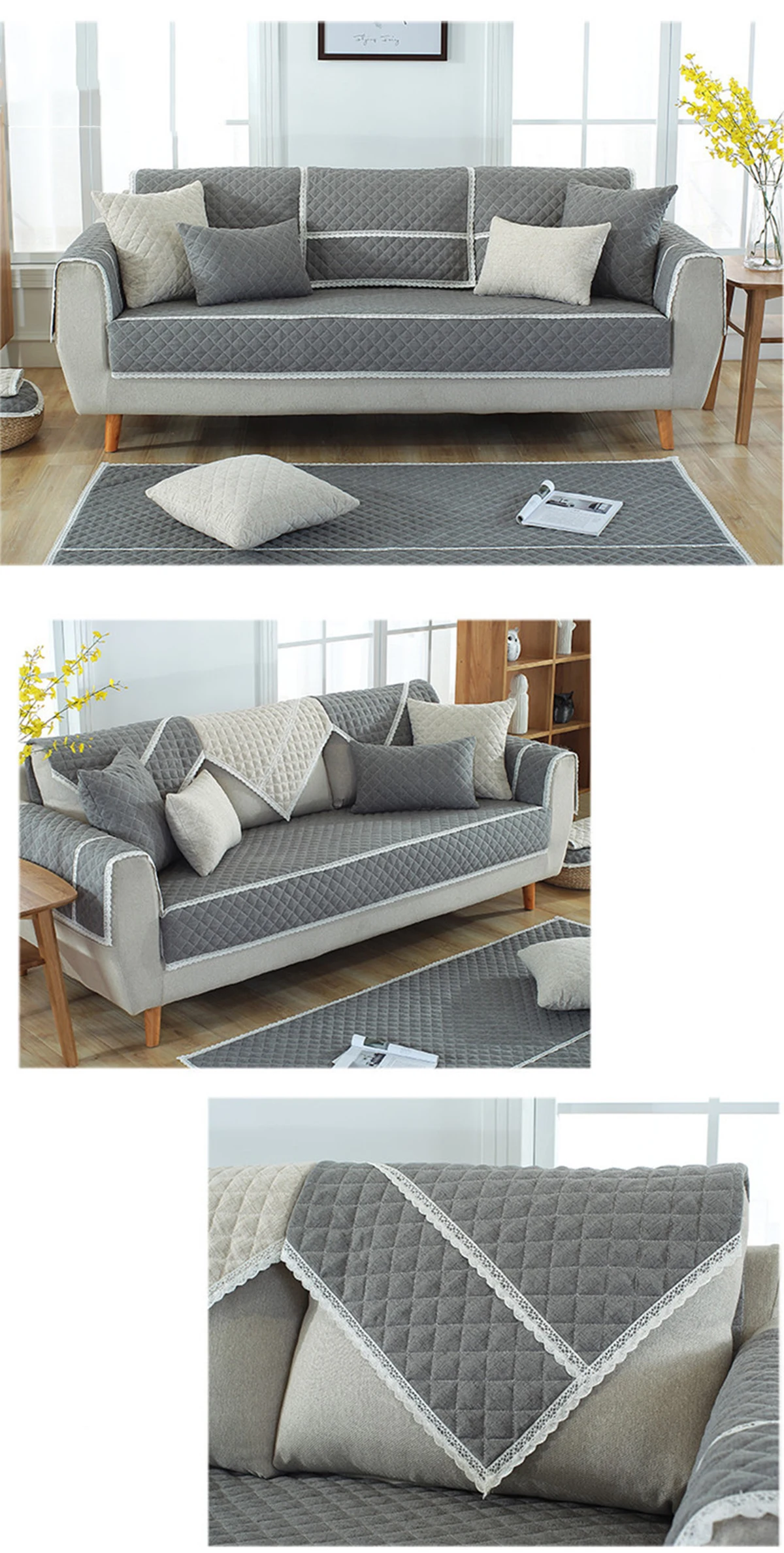 Однотонный чехол для дивана, моющийся, съемный, полотенце, подлокотник ...