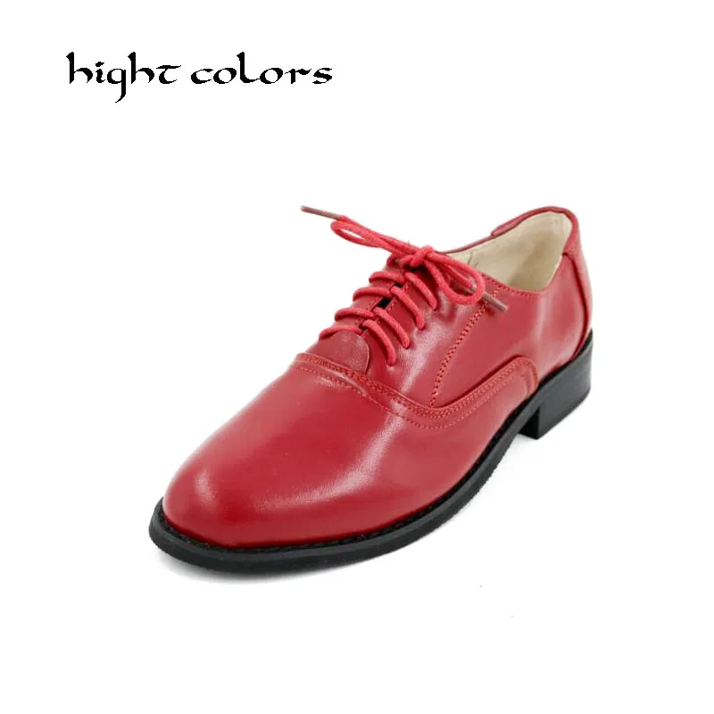 Brand 2018 Flats British Style Women Spring Genuine Leather Oxfords Flat Heel Casual Lace Up Womens Shoes Retro Brogues D101 british style men real leather brouge shoes boys new spring zip retro casual shoes craved wing tips flat man oxfords