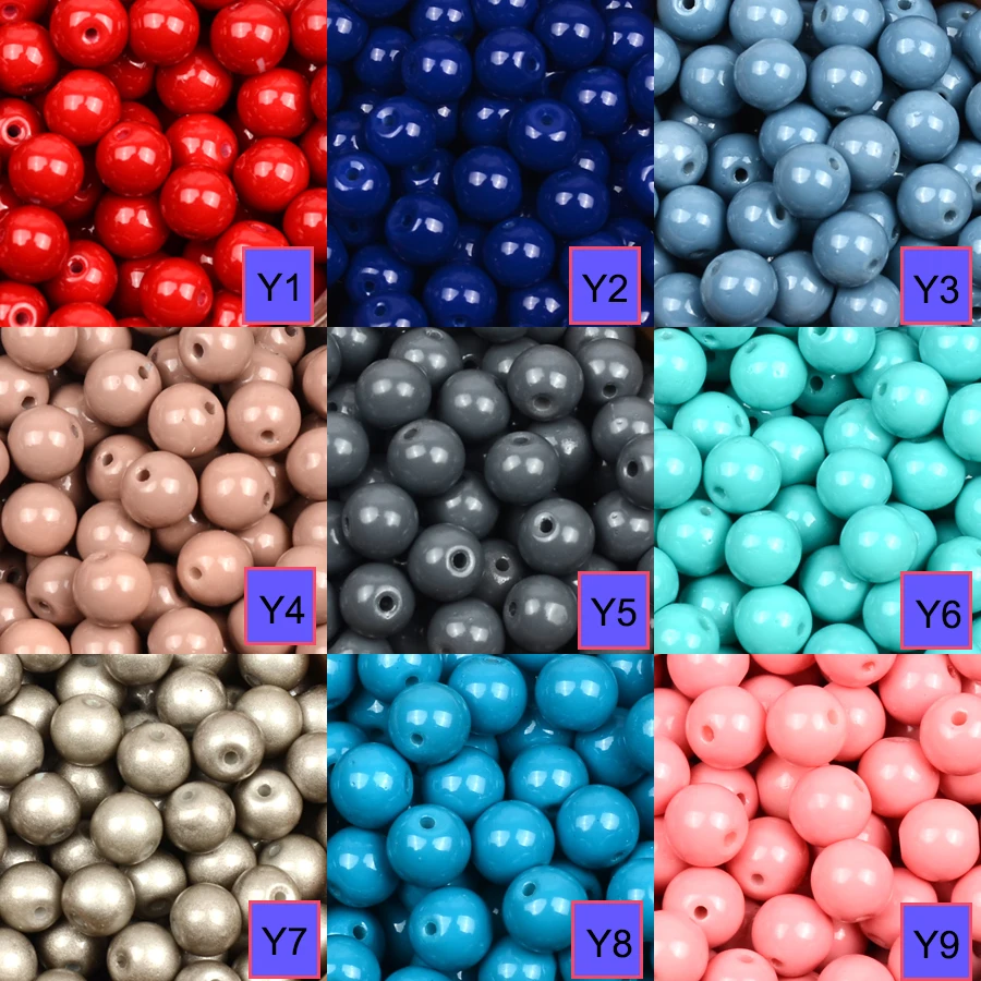 soosmith Wholesale Fashion 8mm Colorful Glass Beads Painted Diy Bracelet  Necklace Accessories Loose Beads For Jewelry Making (1)