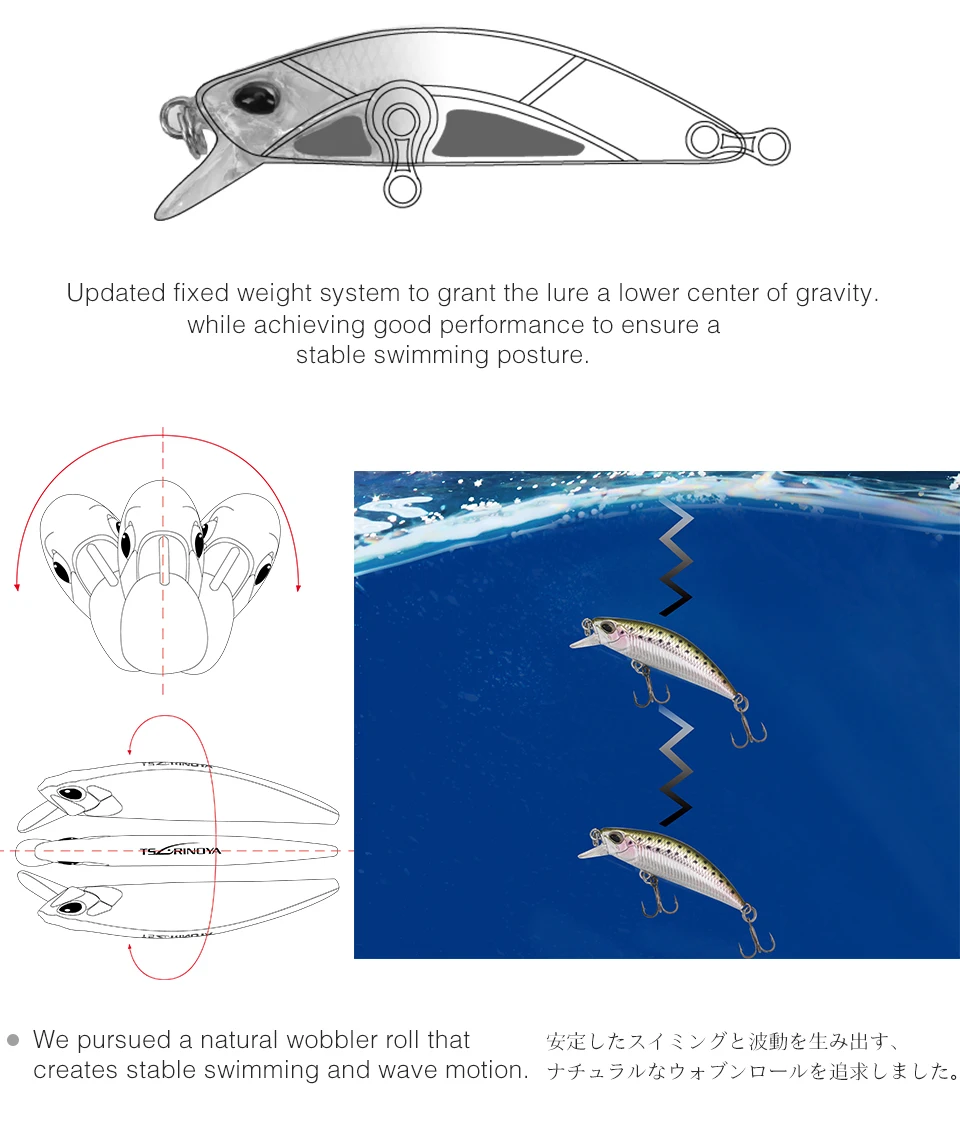 TSURINOYA гольян жесткая рыболовная приманка DW63 50 мм 5 г Тонущая вода мини воблер гольян тройные Крючки искусственный Whopper Crankbait
