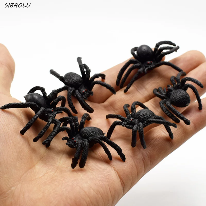 

10 Pcs Creative Hot sale PVC Artificial spider Insect Animal Model Prank Funny Trick Joke Toys