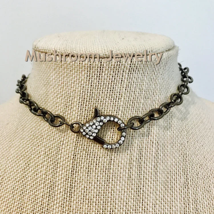 GUNMETAL CLASP CHOKER 1