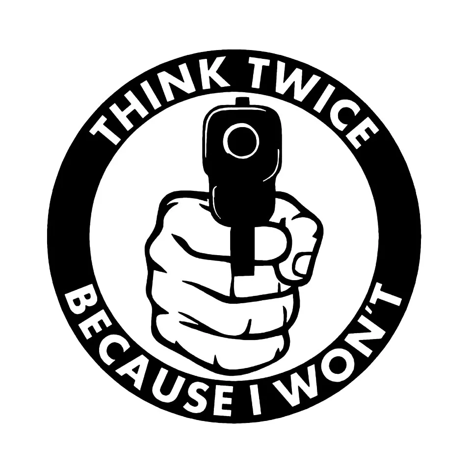 12.7CM  12.7CM personality style gun twice because I would not think of car stickerscar sticker Motorcycle sticker  (1)
